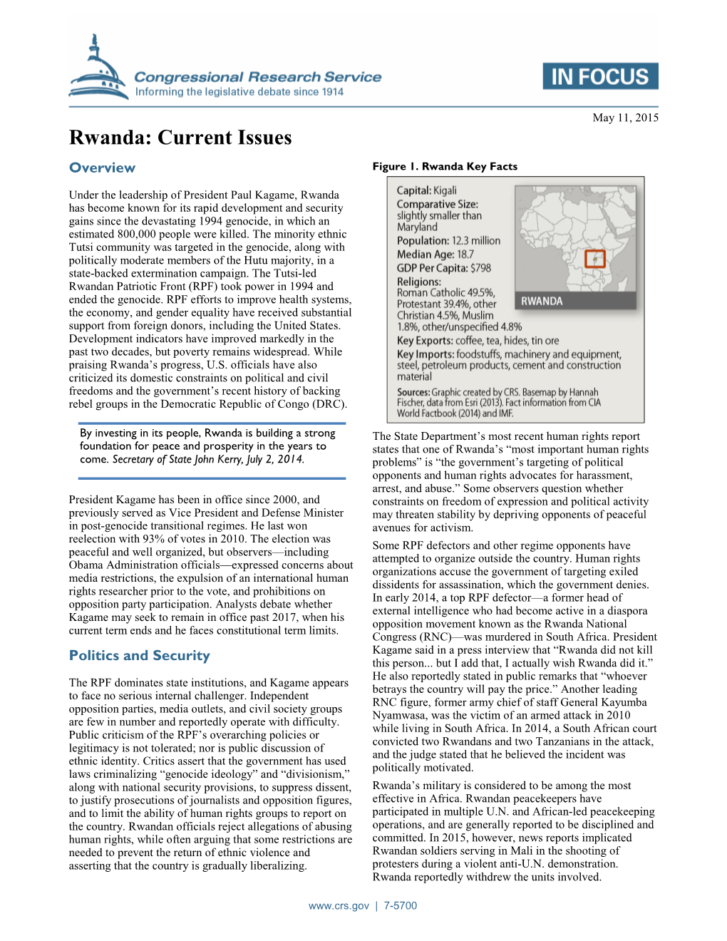 Rwanda: Current Issues Overview Figure 1