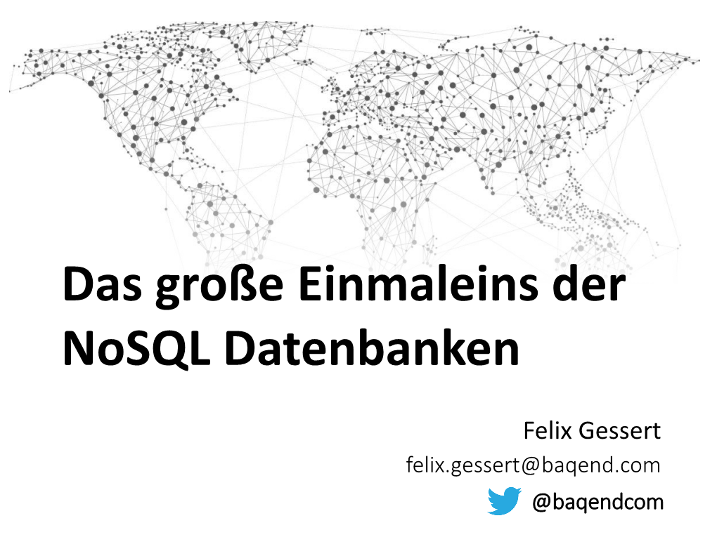 Das Große Einmaleins Der Nosql Datenbanken