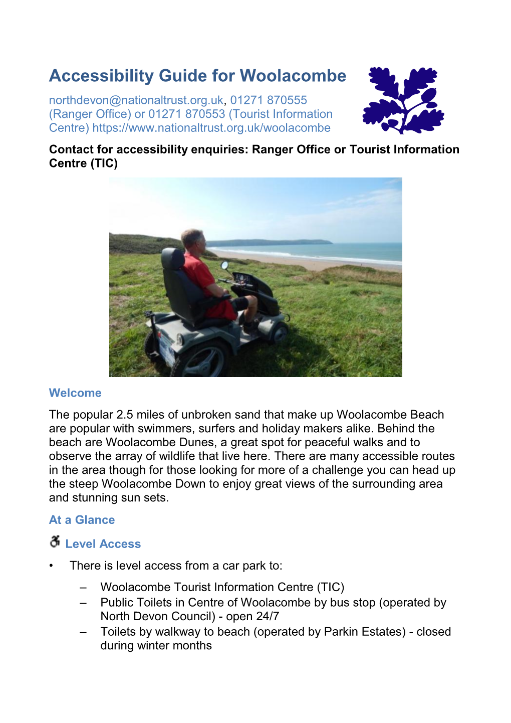 Accessibility Guide for Woolacombe