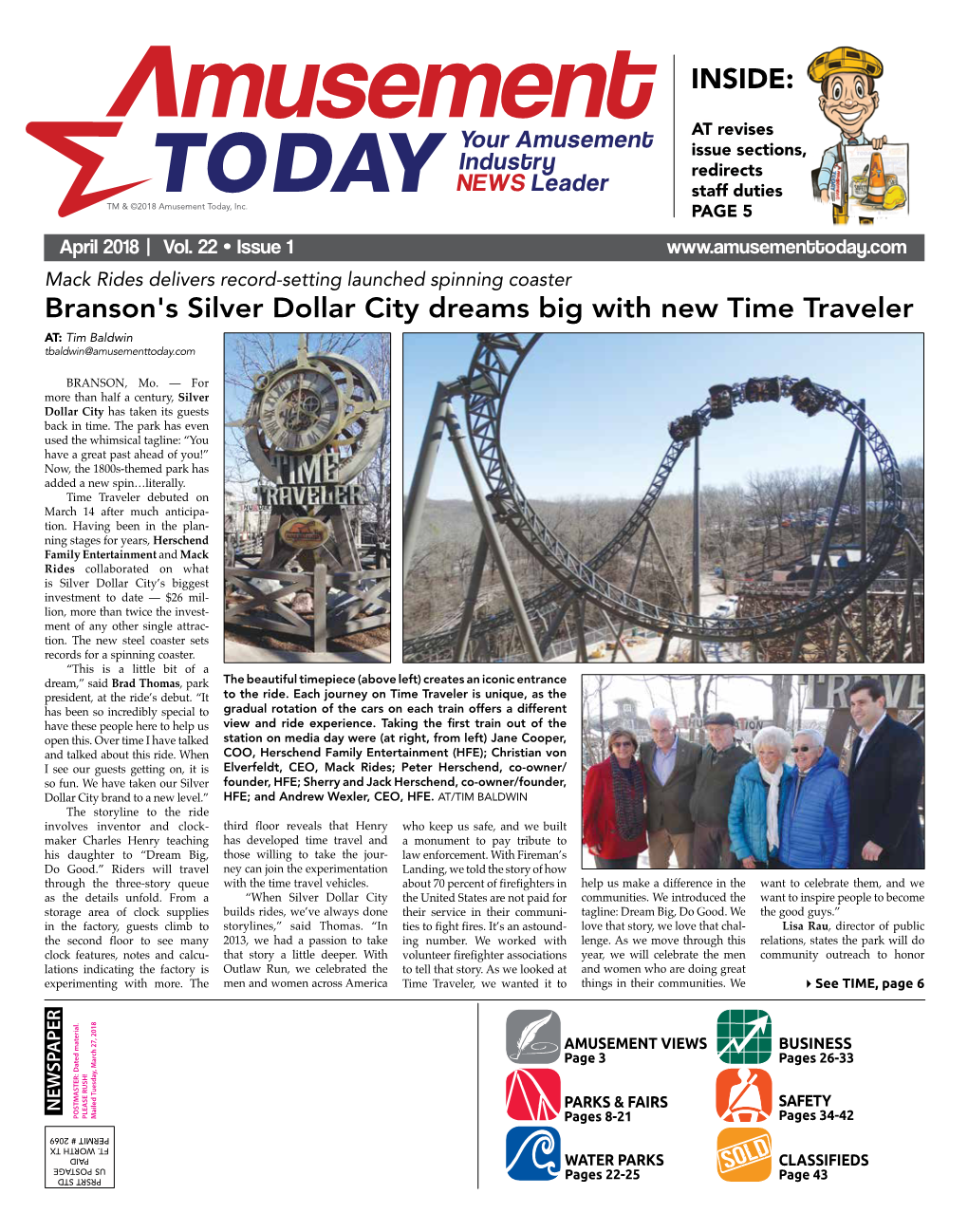 Branson's Silver Dollar City Dreams Big with New Time Traveler AT: Tim Baldwin Tbaldwin@Amusementtoday.Com