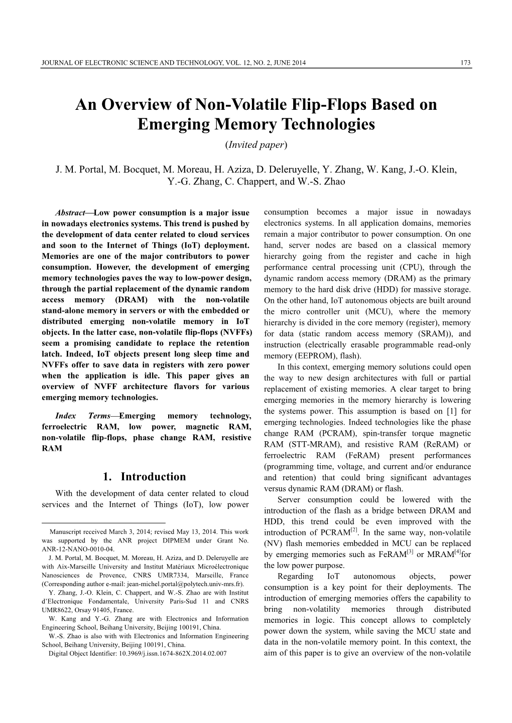 An Overview of Non-Volatile Flip-Flops Based on Emerging Memory Technologies (Invited Paper)