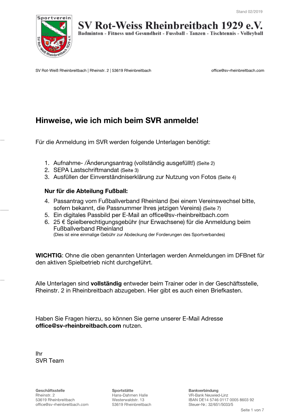 Hinweise, Wie Ich Mich Beim SVR Anmelde!