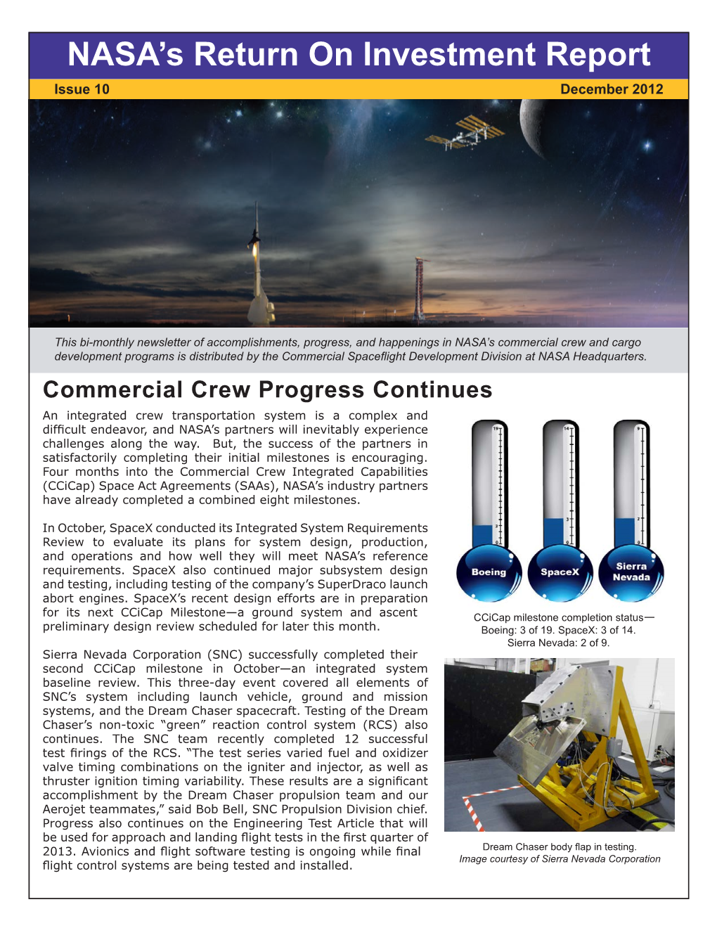 NASA's Return on Investment Report