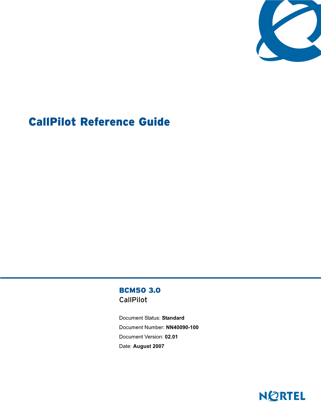 Callpilot Reference Guide