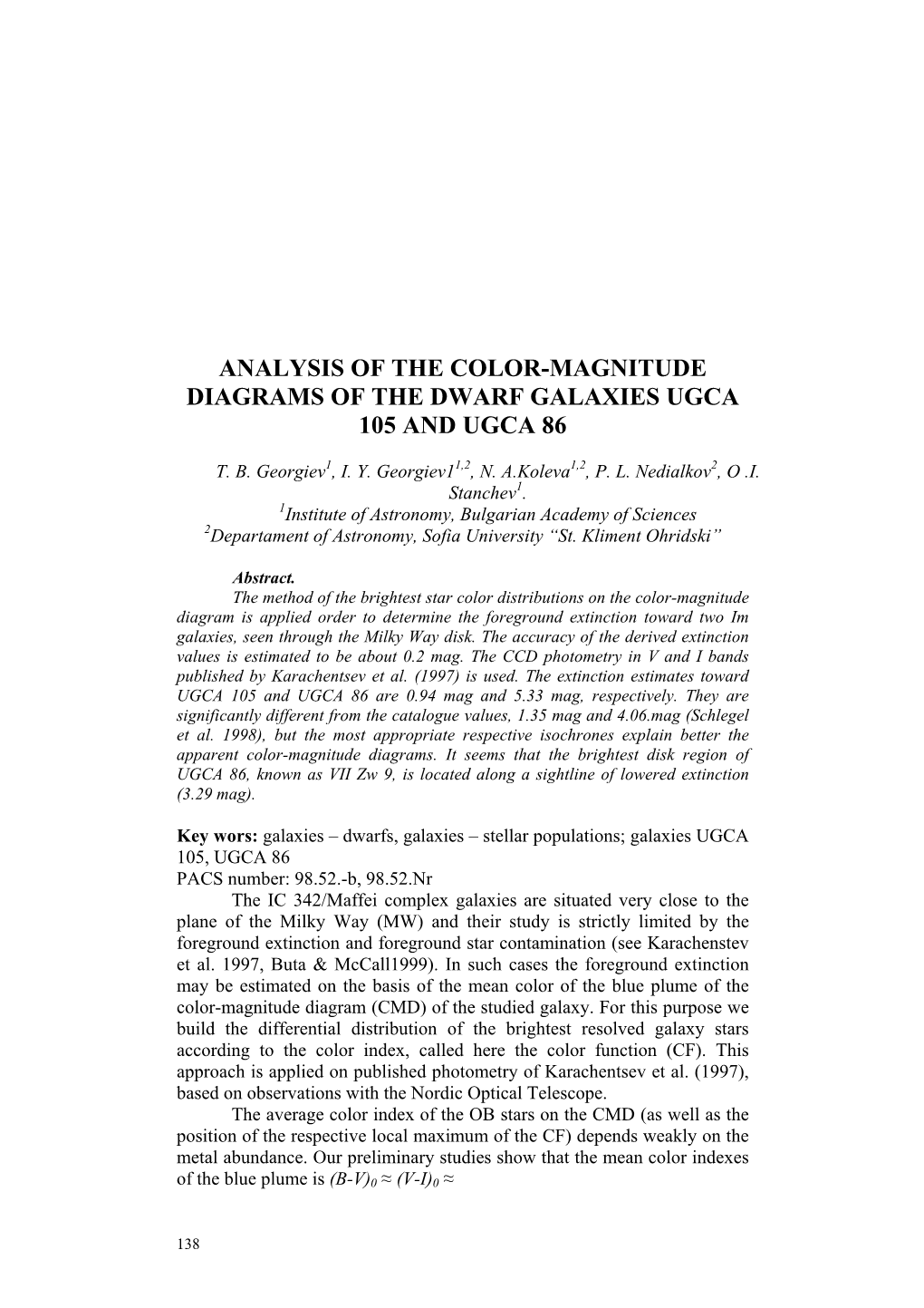 Analysis of the Color-Magnitude Diagrams of the Dwarf Galaxies Ugca 105 and Ugca 86