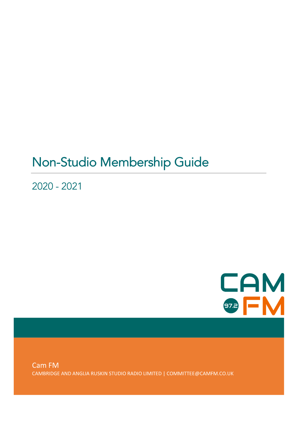 Cam FM Non-Studio Membership Guide 2020-21
