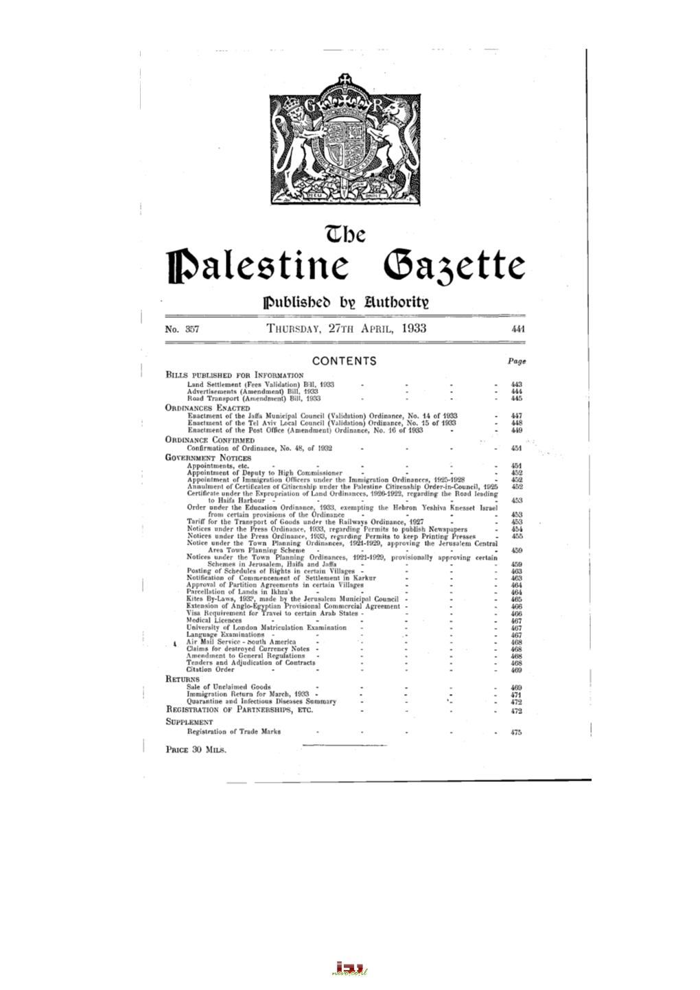 Palestine (3A3ette Ipublisbeb B\> Eutbotit\>