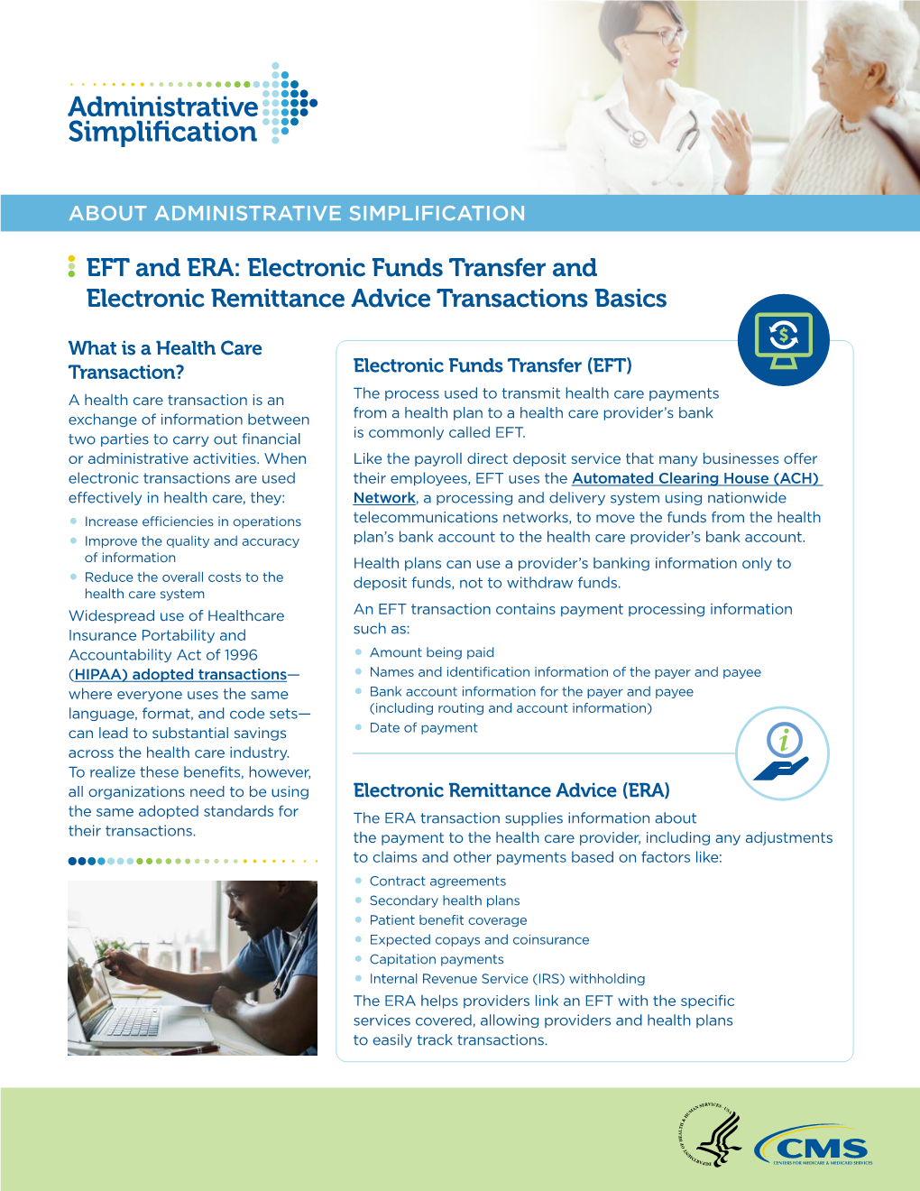 EFT) and Electronic Remittance Advice (ERA