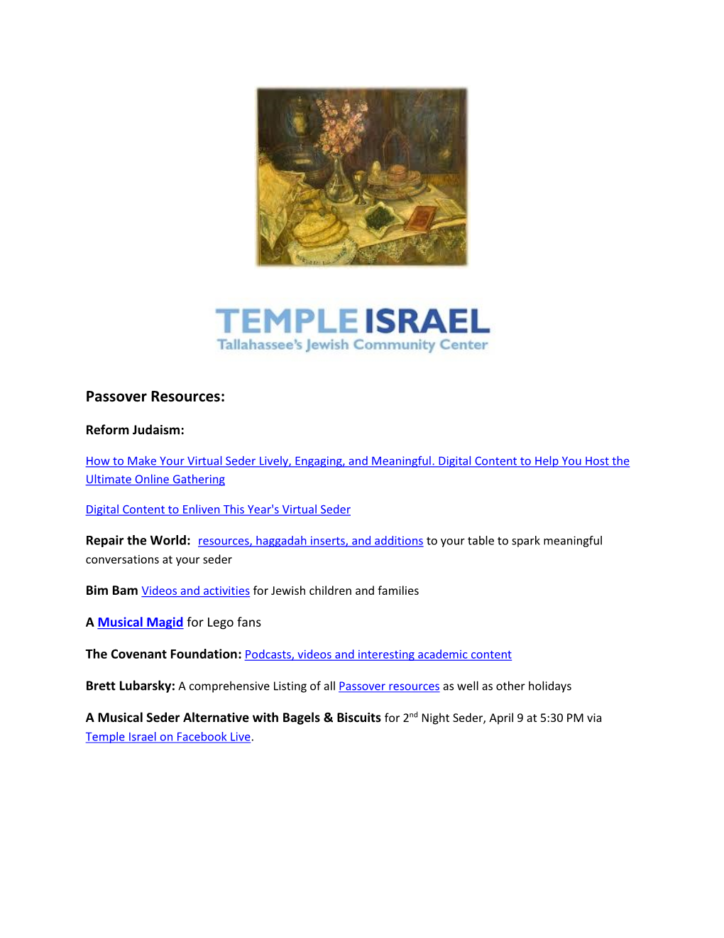 Passover Resources