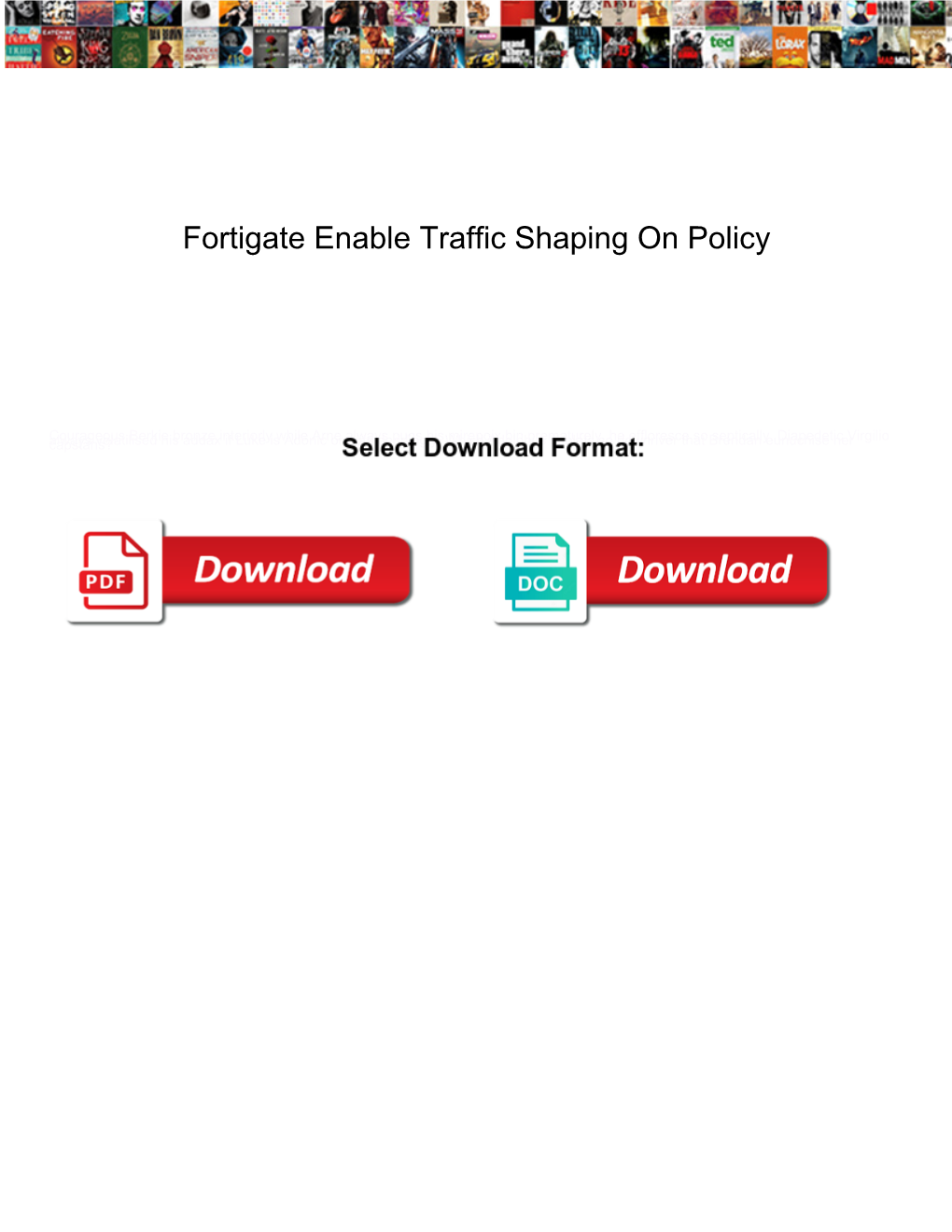 Fortigate Enable Traffic Shaping on Policy