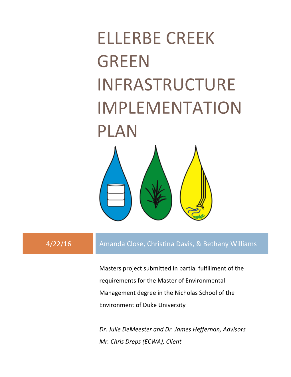 Ellerbe Creek Green Infrastructure Implementation Plan