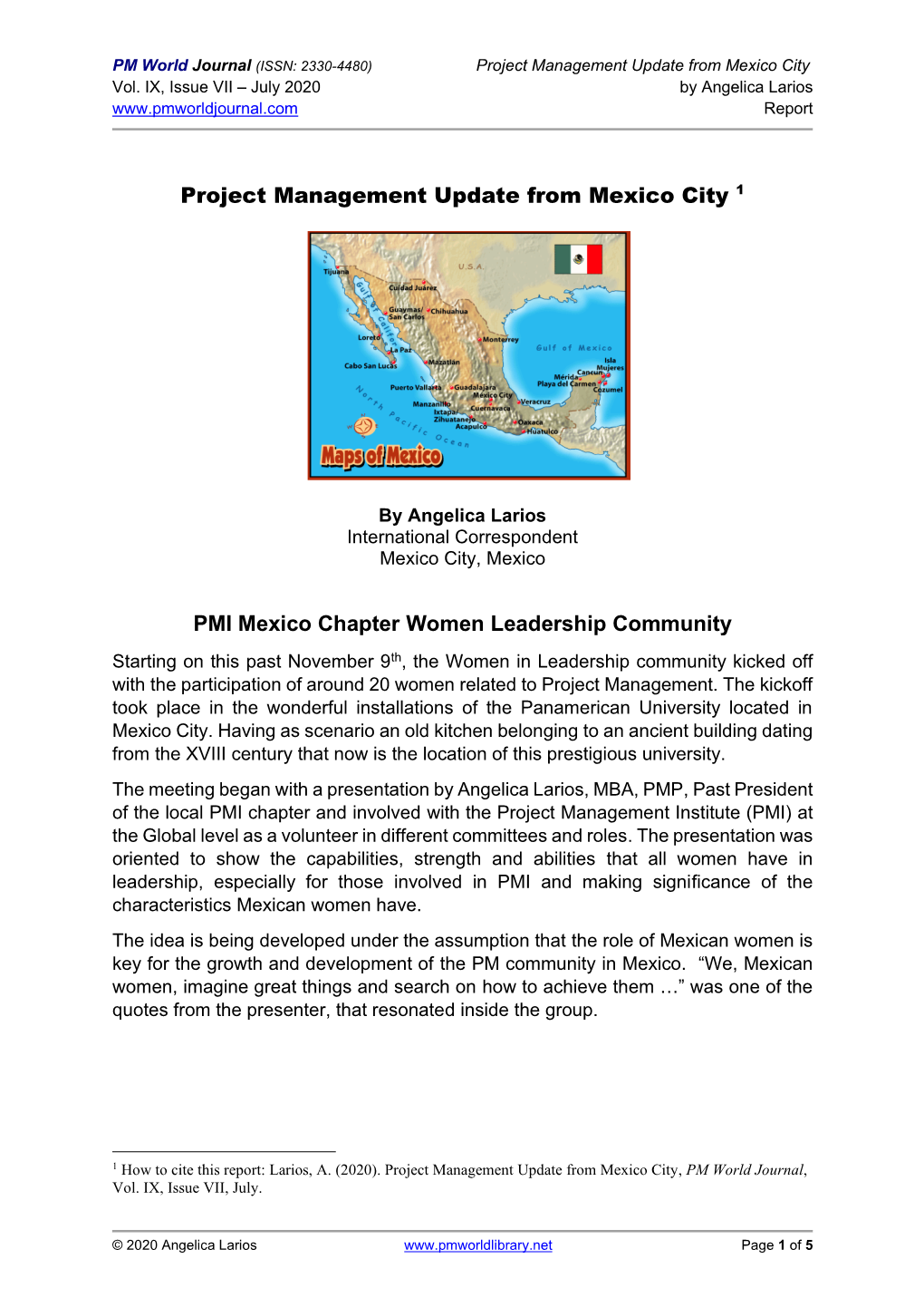 PMI Mexico Chapter Women Leadership Community (Project