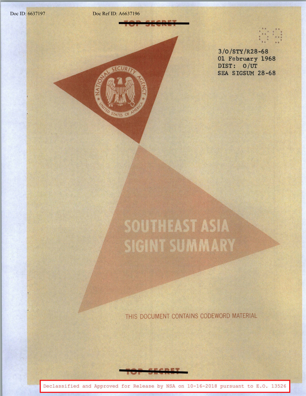 Southeast Asia SIGINT Summary, 1 February 1968