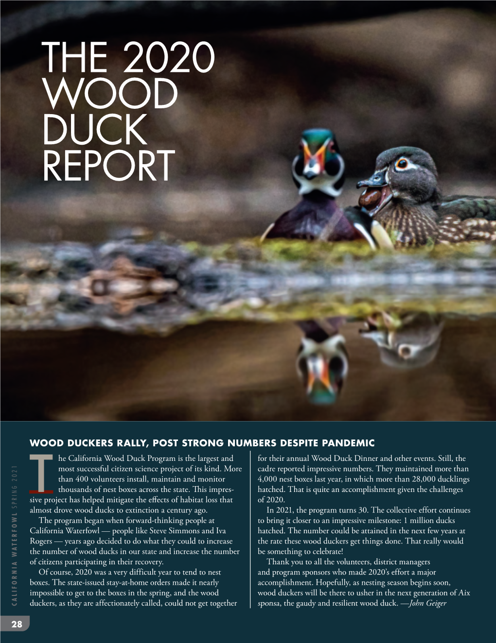 The 2020 Wood Duck Report