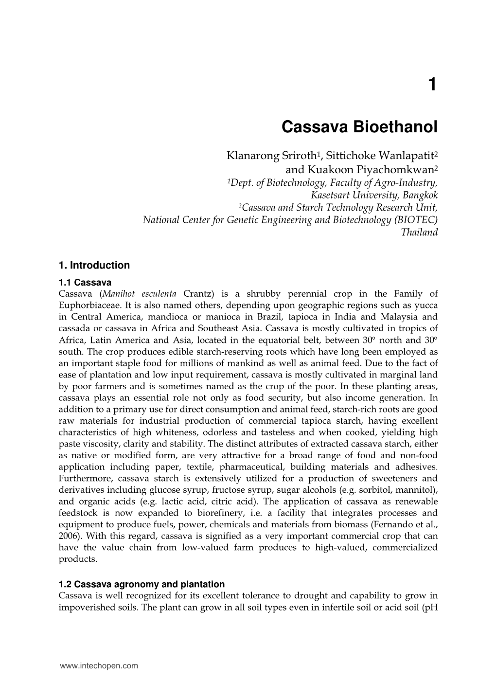 Cassava Bioethanol