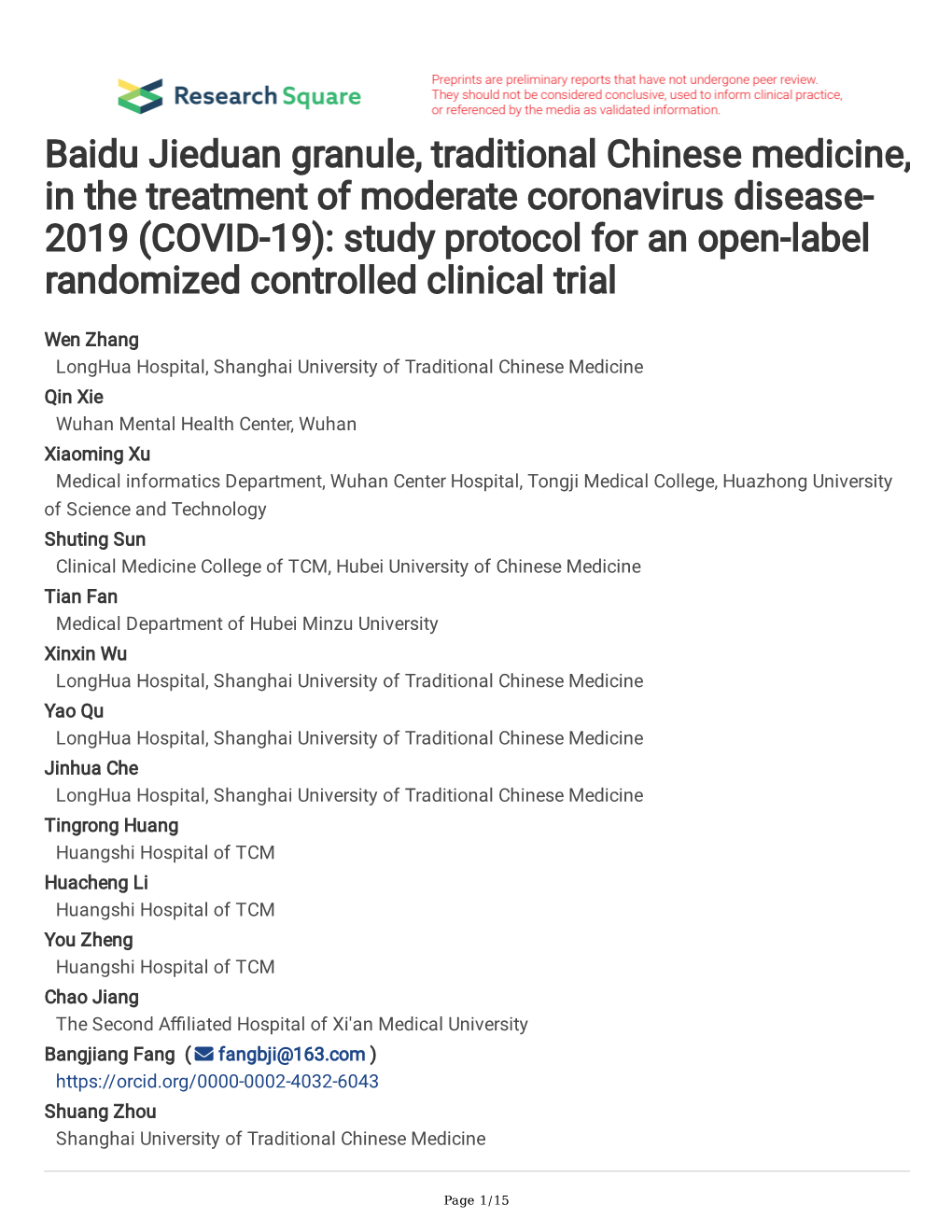 Baidu Jieduan Granule, Traditional Chinese Medicine, in the Treatment of Moderate Coronavirus Disease