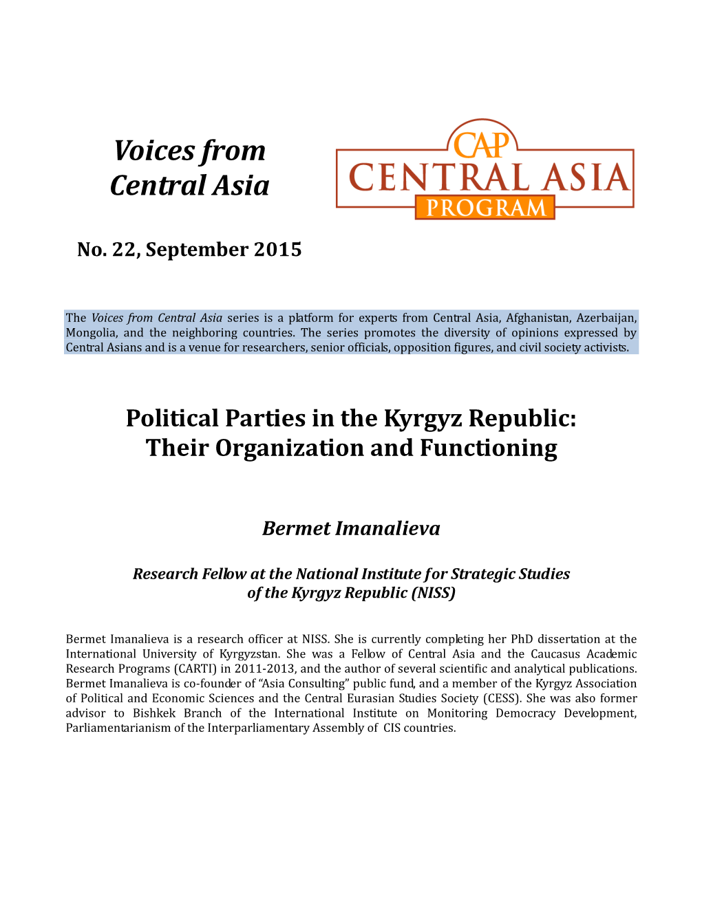 Voices from Central Asia