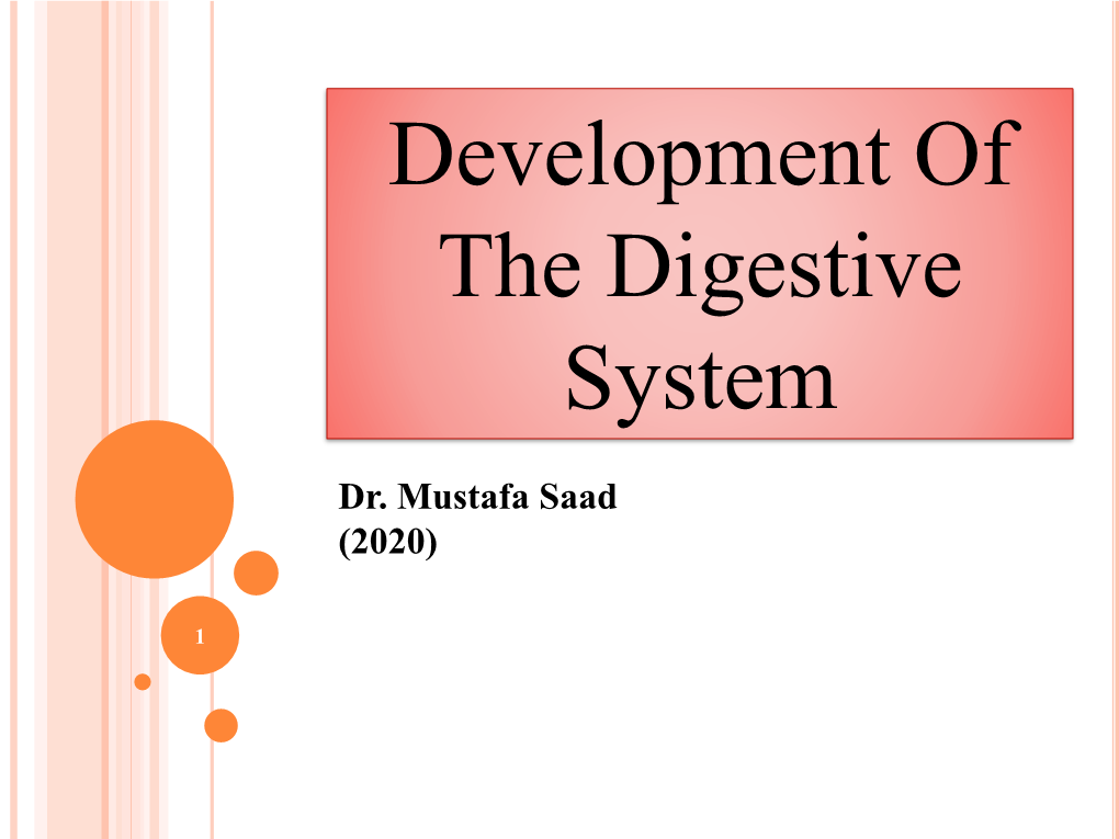 Development of the Digestive System