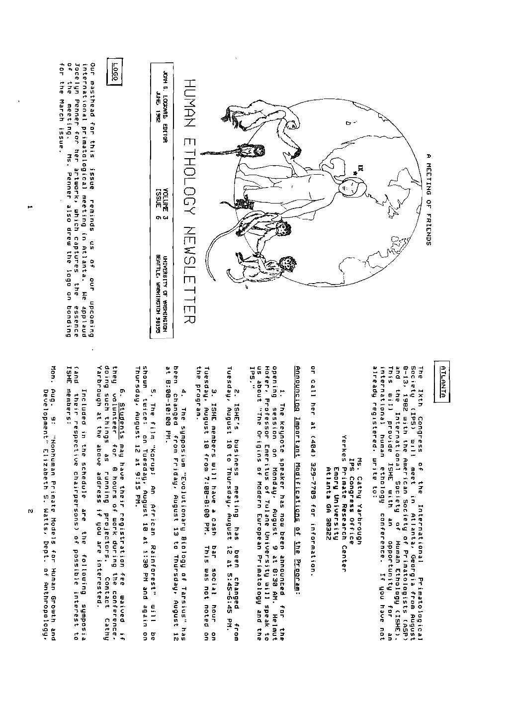 International Society for Human Ethology to Hold Its 1983 Presentation at the August Meeting