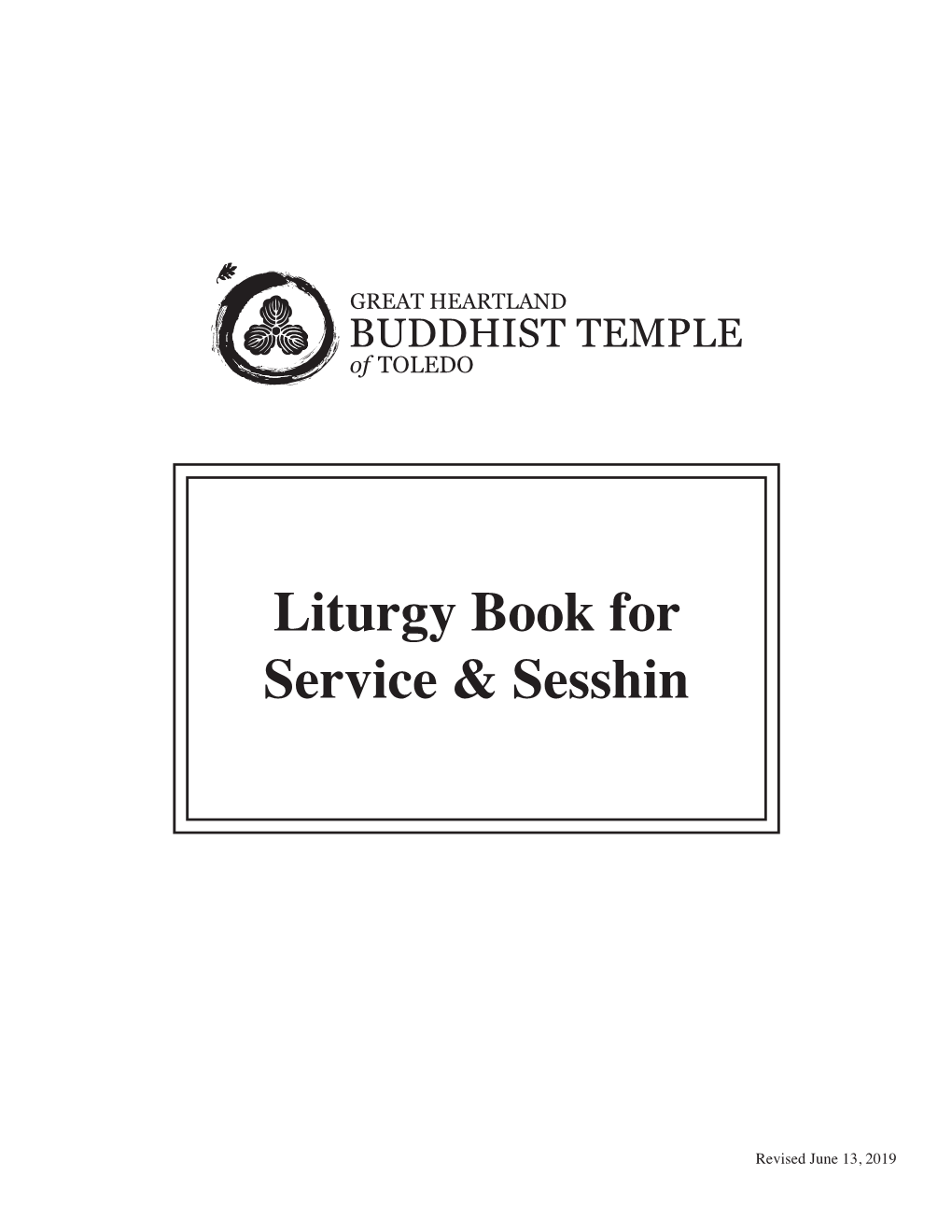 Liturgy Book for Service & Sesshin