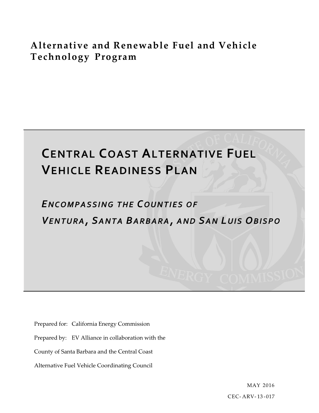 Central Coast Alternative Fuel Vehicle Readiness Plan