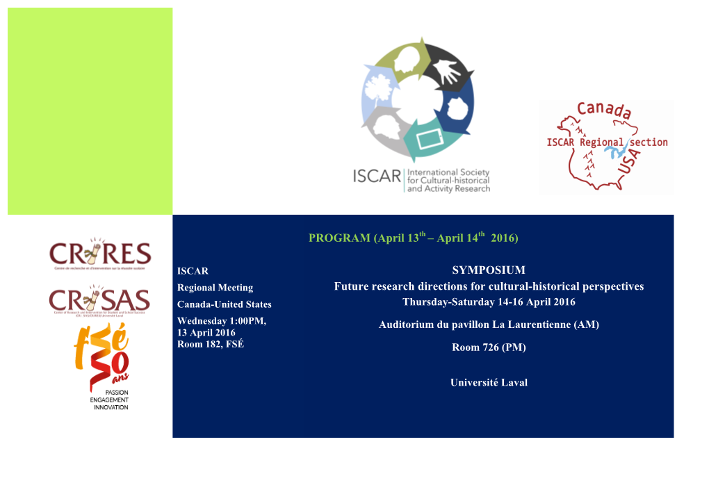 CRIRES ISCAR C US Meeting & Symposium April 2016