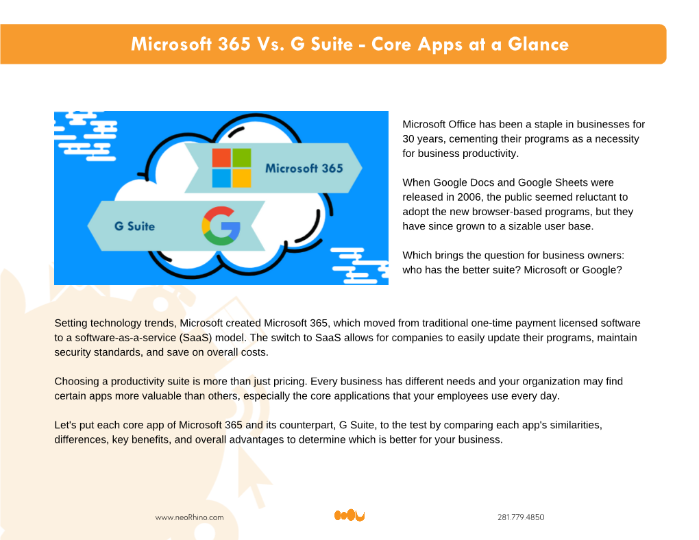 M365 Vs. G Suite Core App Comparison Tool App Functions Key Differences Bottom Line