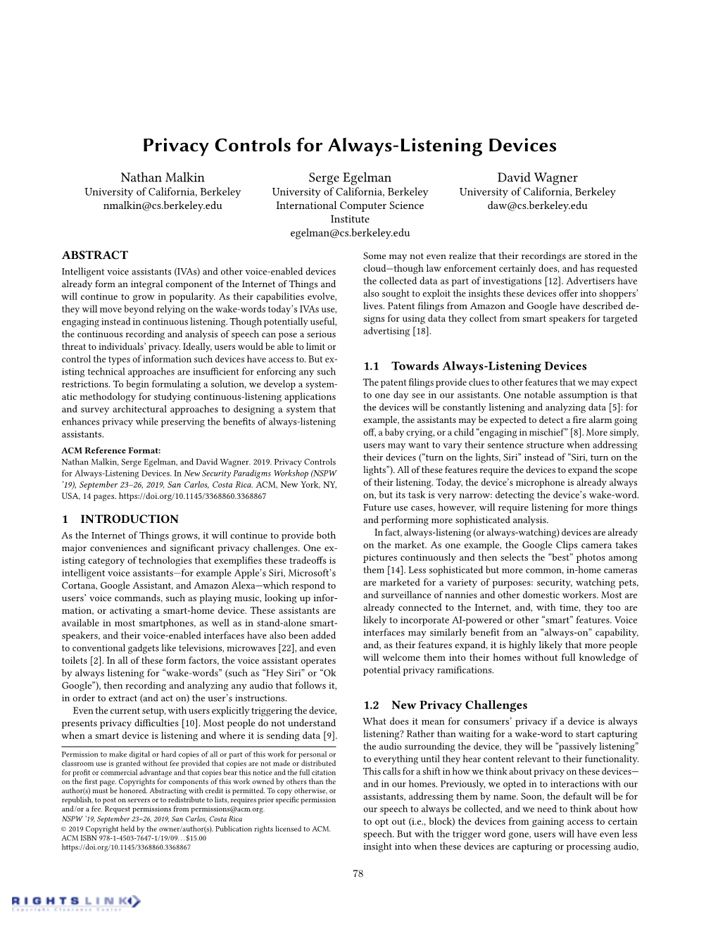 Privacy Controls for Always-Listening Devices