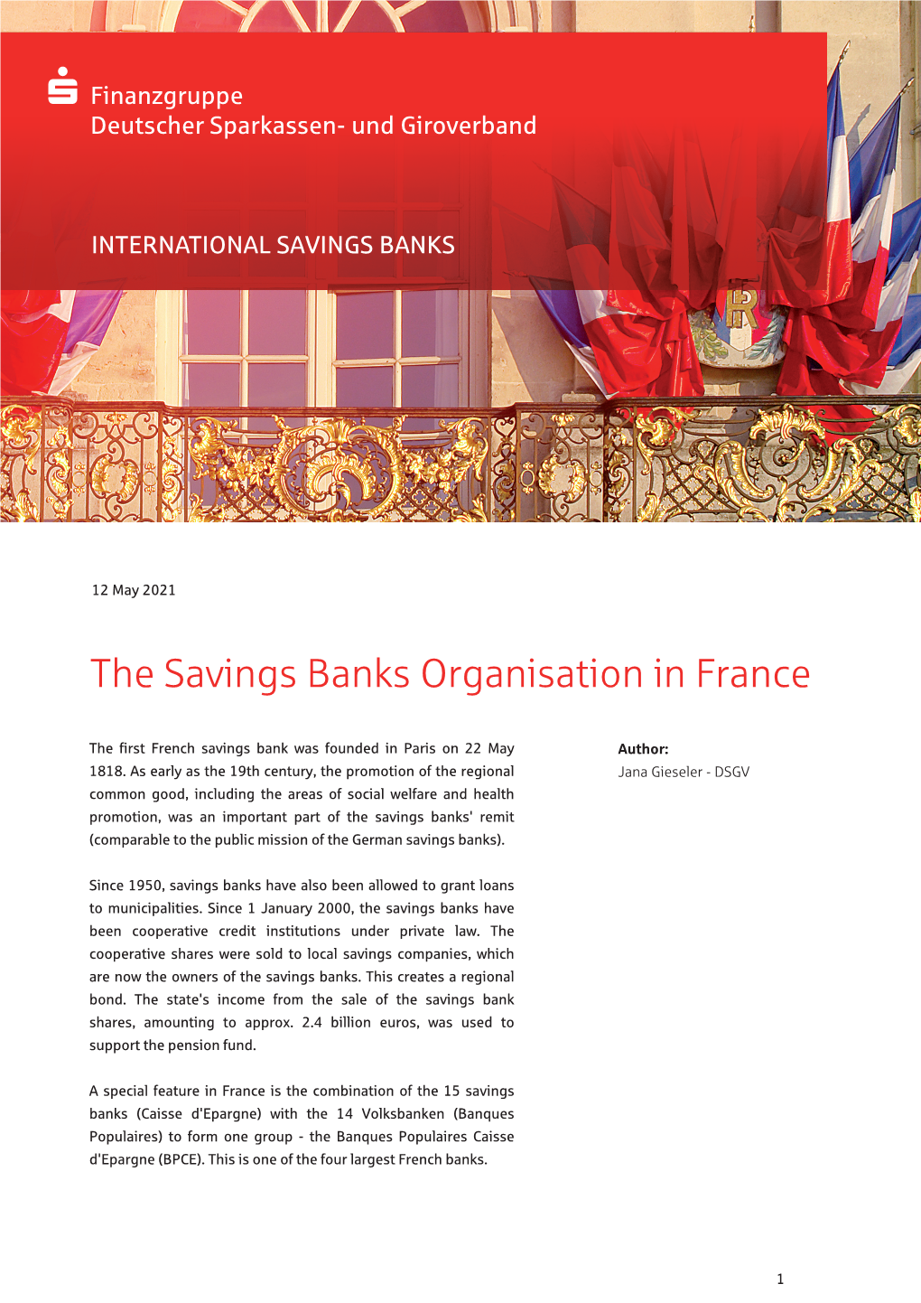 The Savings Banks Organisation in France