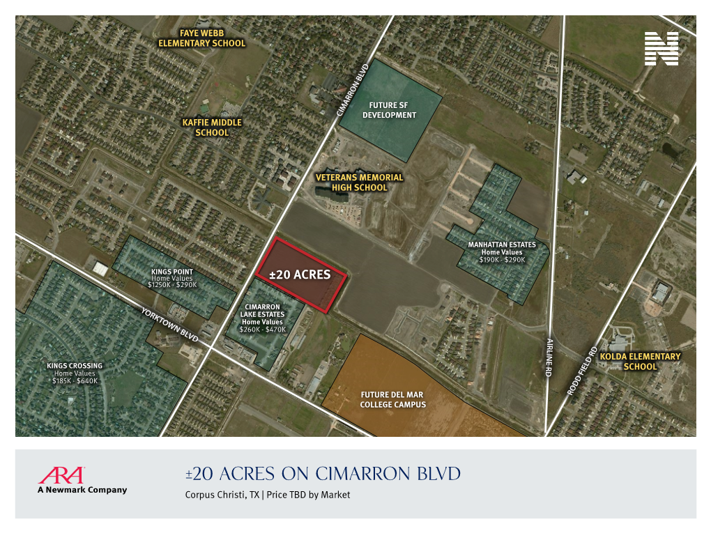 ±20 Acres on Cimarron Blvd Corpus Christi, TX | Price TBD by Market ±20 ACRES at CIMARRON BLVD