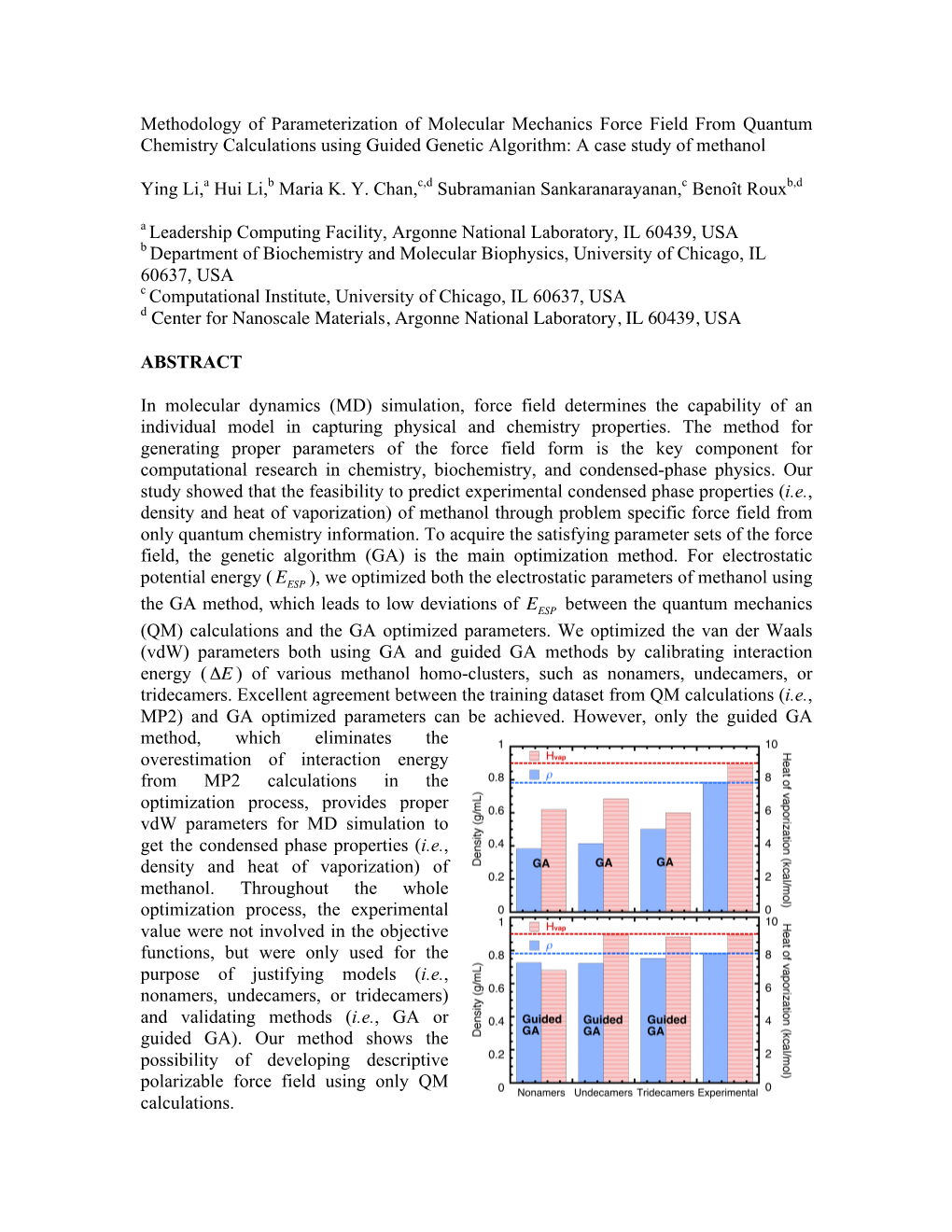 Methodology of Parameterization of Molecular Mechanics Force Field from Quantum Chemistry Calculations Using Guided Genetic Algorithm: a Case Study of Methanol