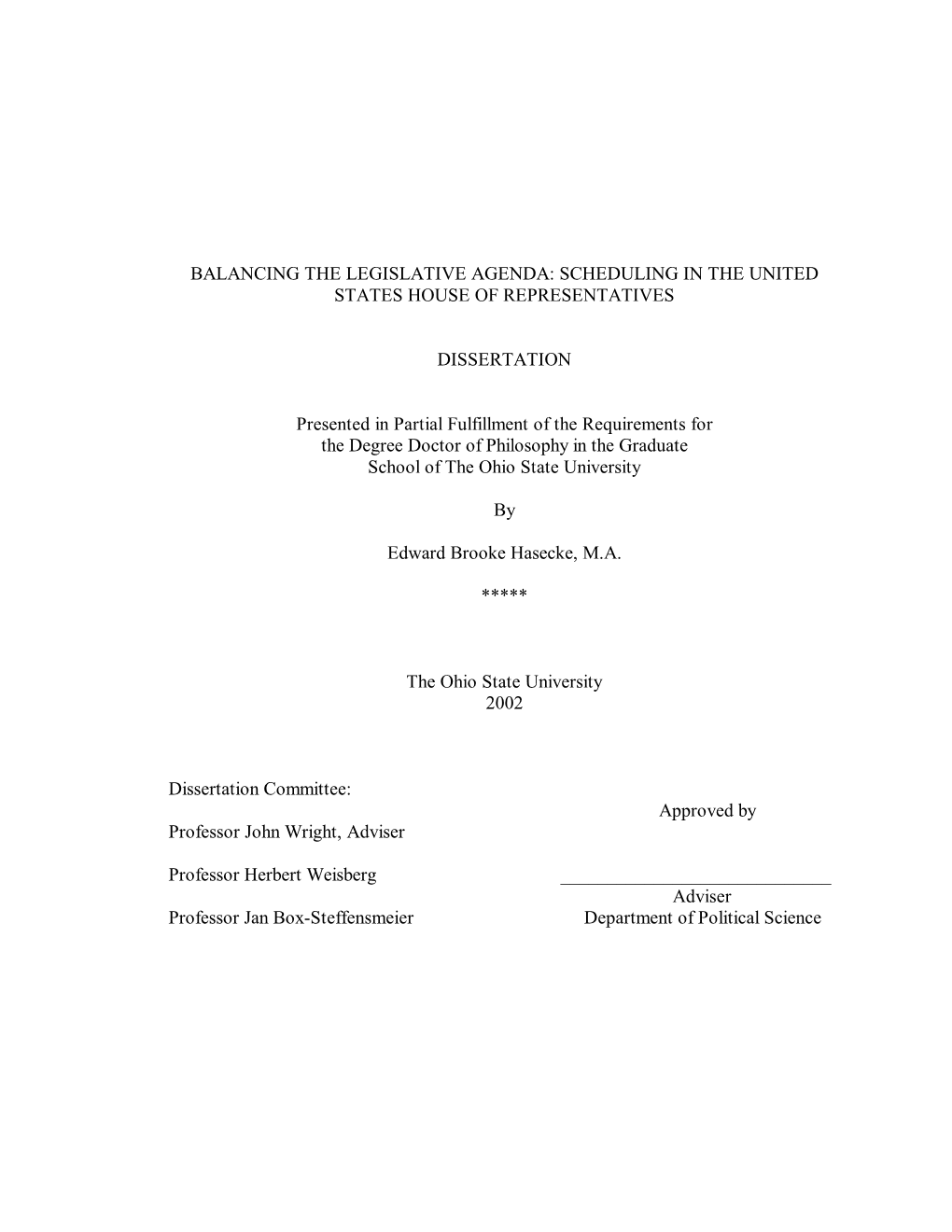 Balancing the Legislative Agenda: Scheduling in the United States House of Representatives