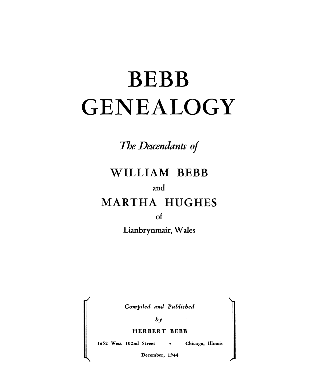 Bebb Genealogy