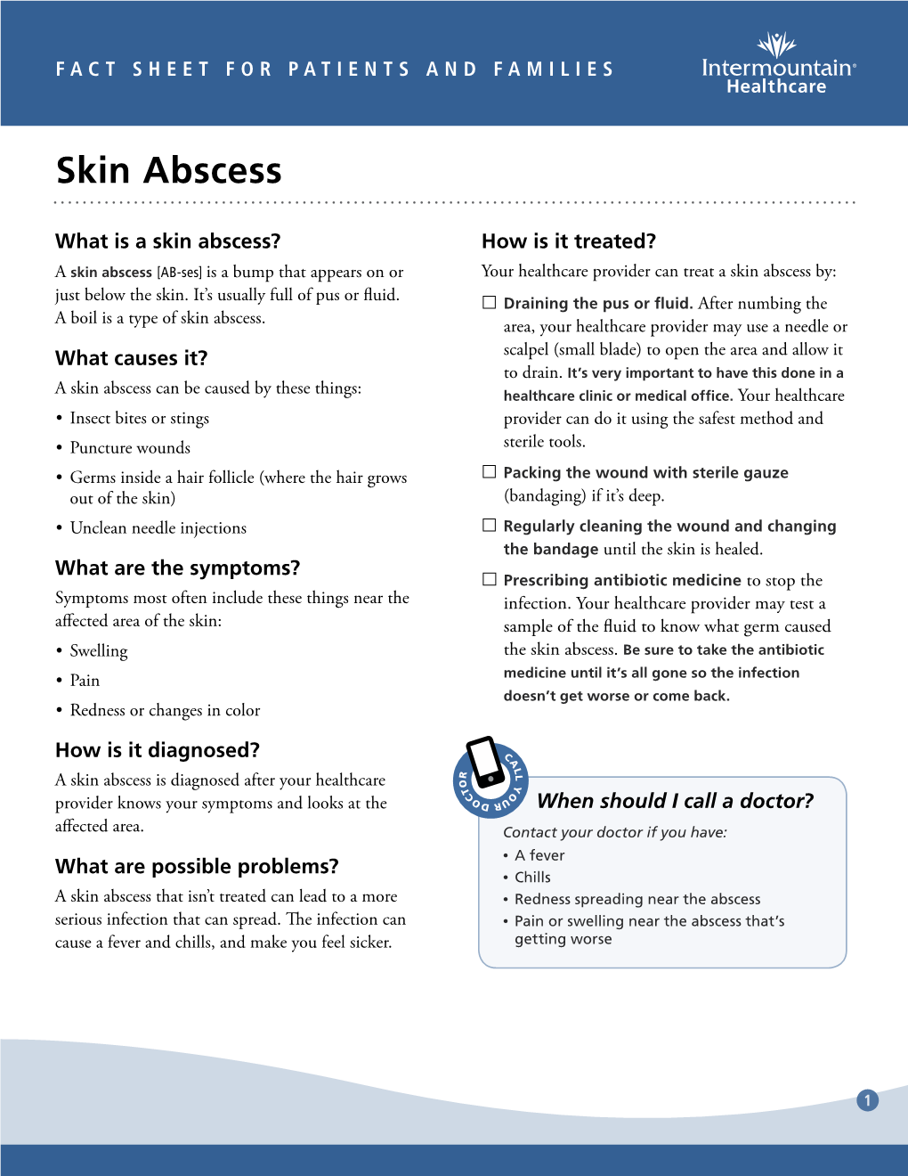 Skin Abscess Fact Sheet