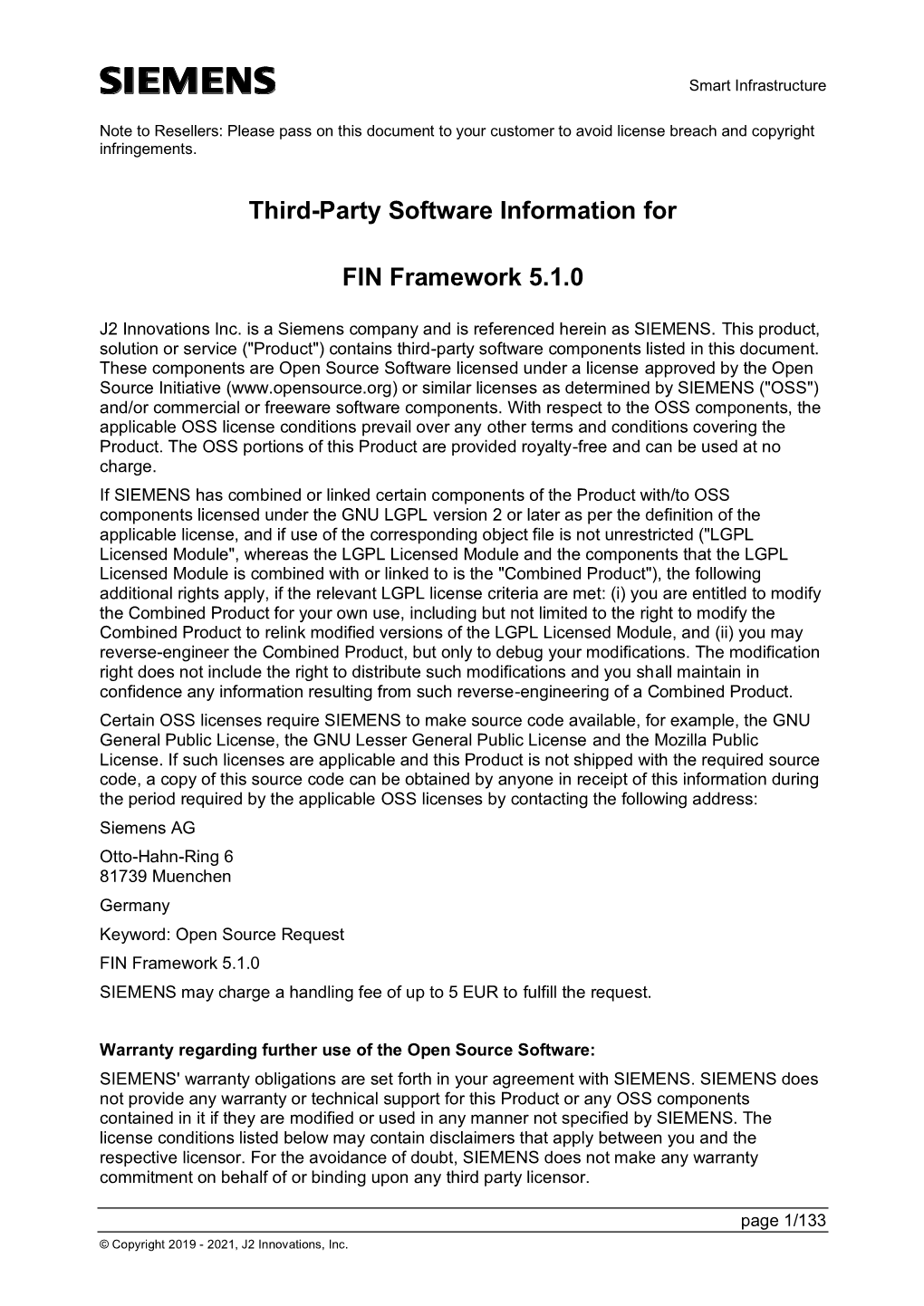 Third-Party Software Information for FIN Framework 5.1.0