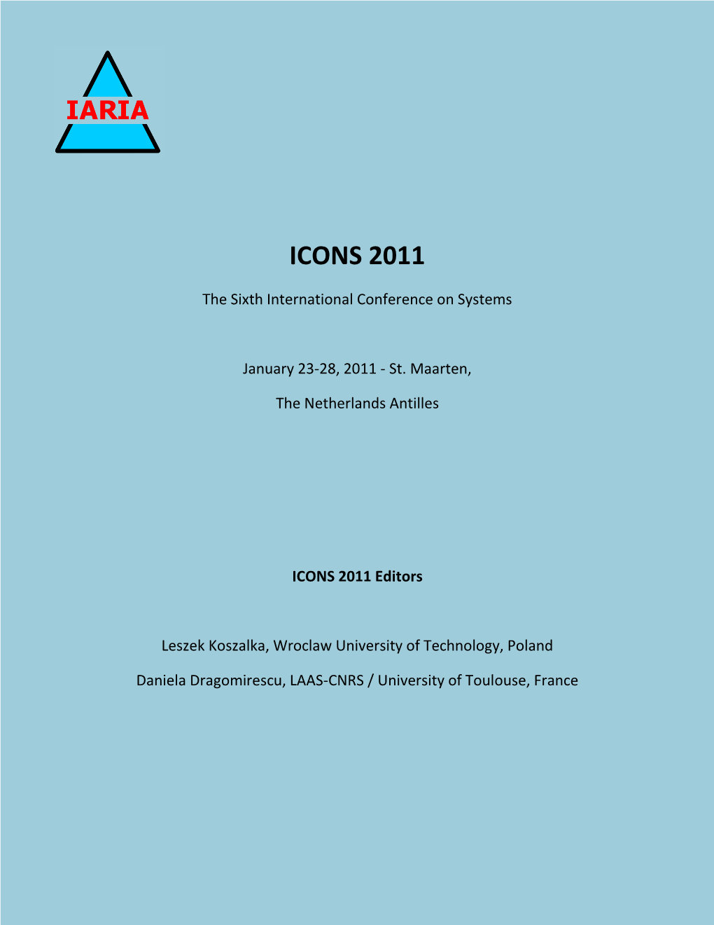 ICONS 2011 Proceedings