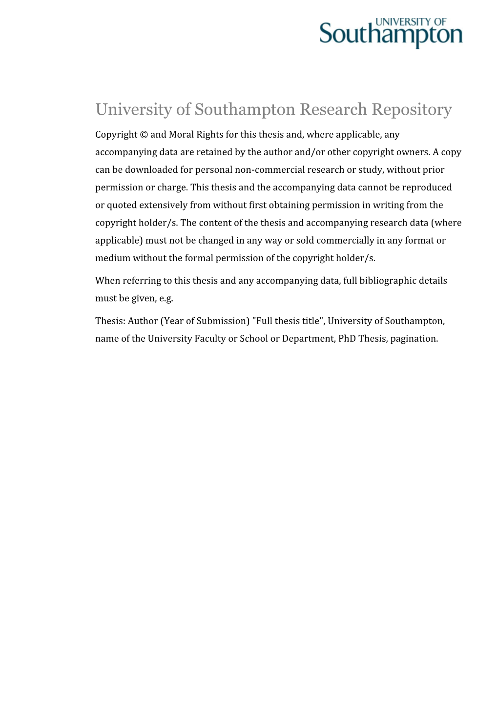 University of Southampton Research Repository