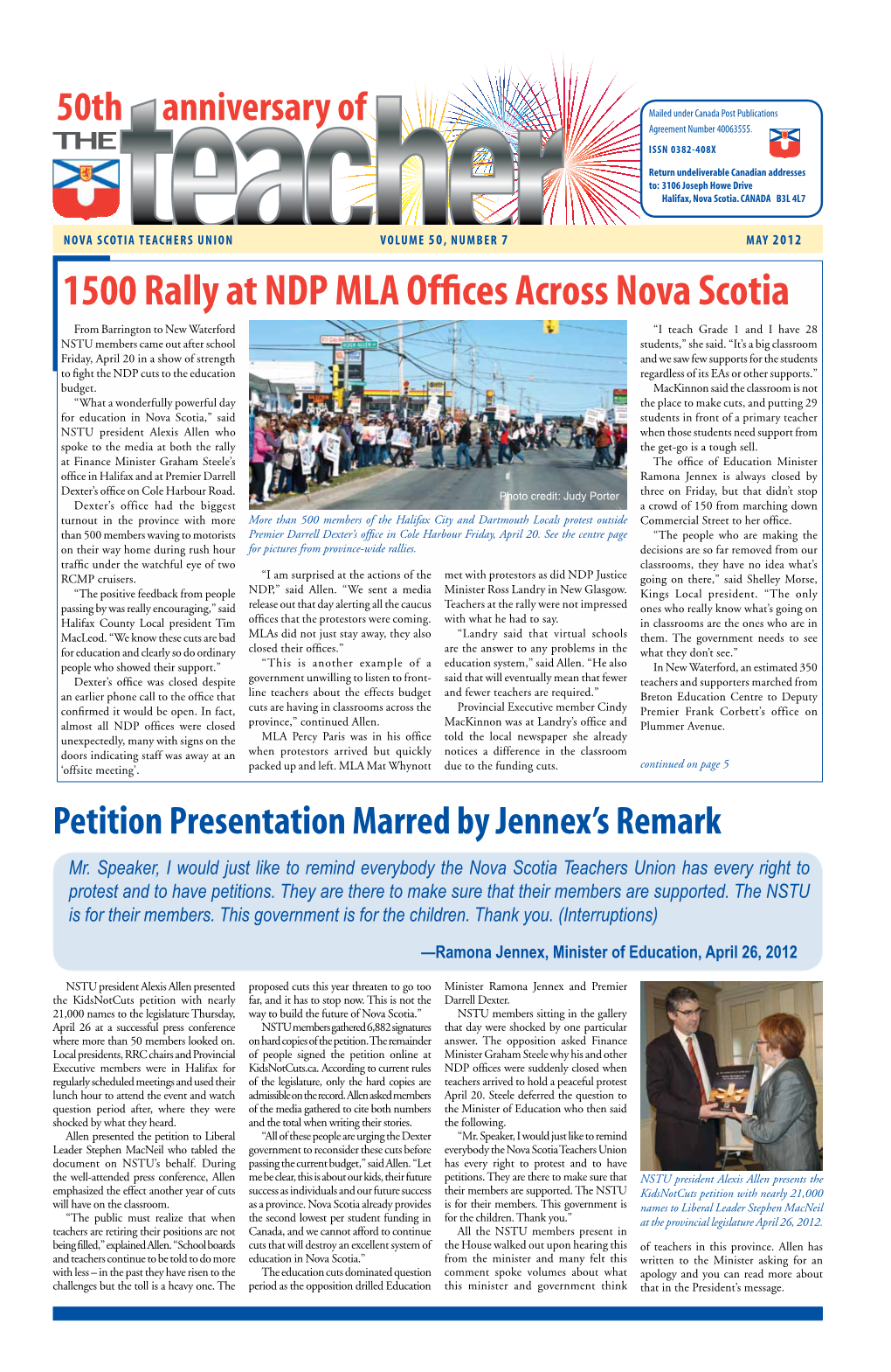 1500 Rally at NDP MLA Offices Across Nova Scotia