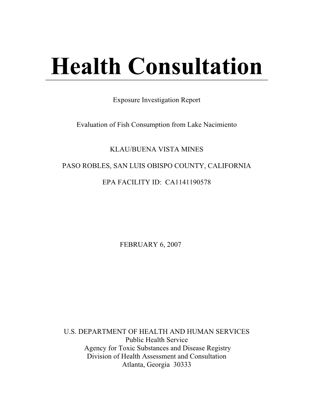 Health Consultation