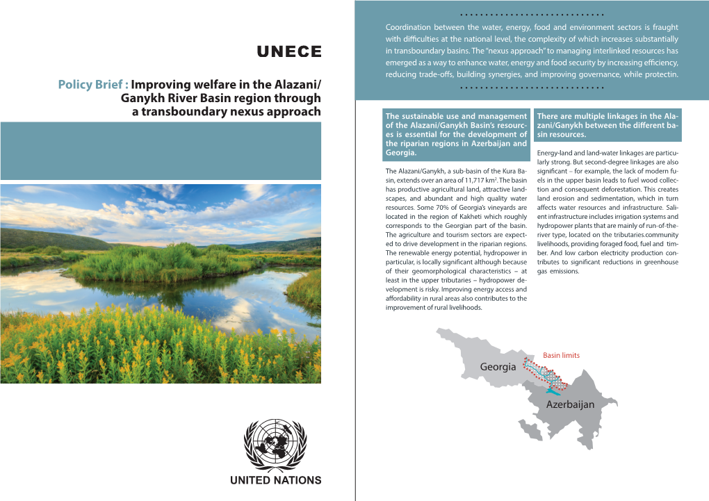 Policy Brief : Improving Welfare in the Alazani/ Ganykh River Basin Region