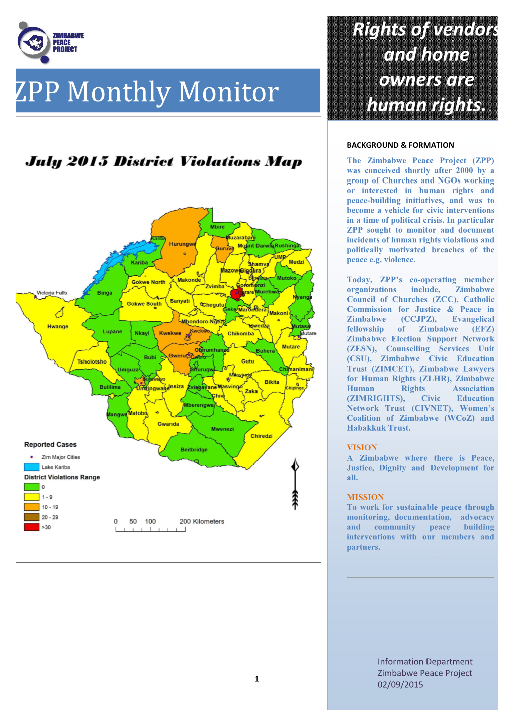 ZPP Monthly Monitor Human Rights