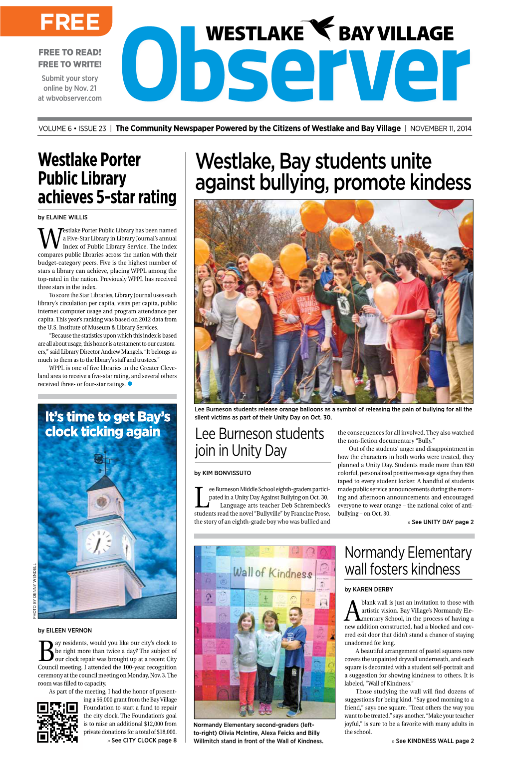Westlake, Bay Students Unite Against Bullying, Promote Kindess