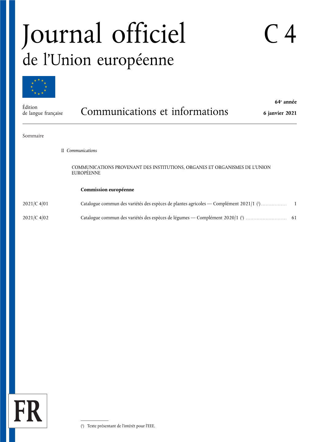 Française Communications Et Informations 6 Janvier 2021