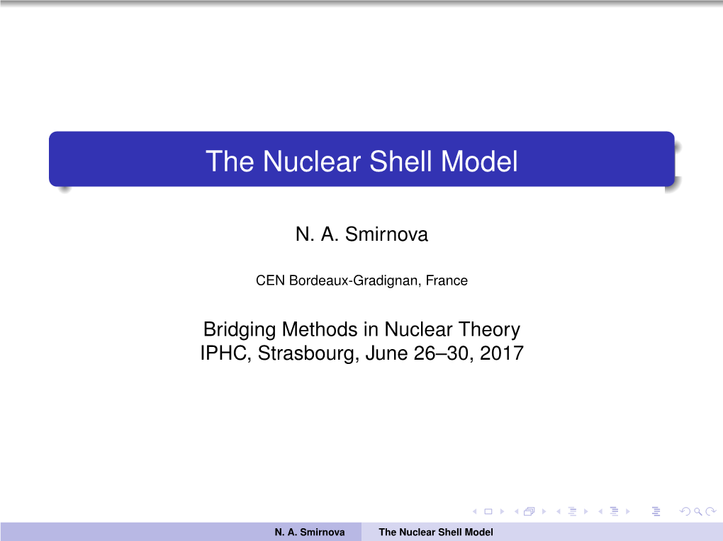 The Nuclear Shell Model