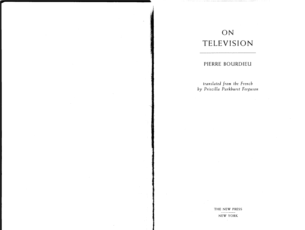 Bourdieu, Pierre. on Television