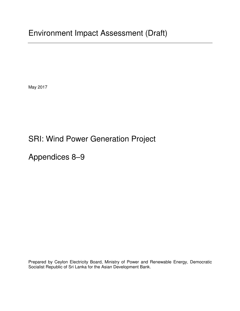Wind Power Generation Project Appendices