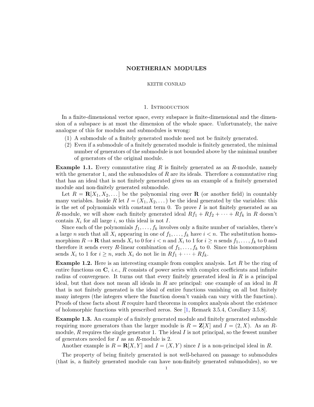 NOETHERIAN MODULES 1. Introduction in a Finite-Dimensional