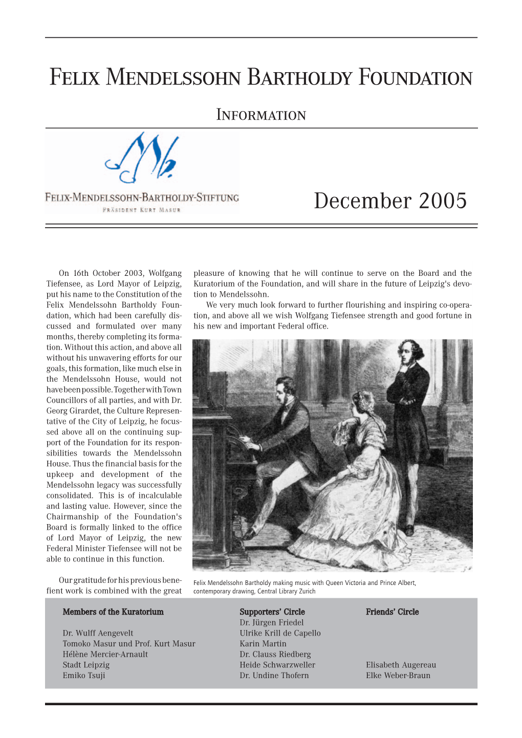 Felix Mendelssohn Bartholdy Foundation Information