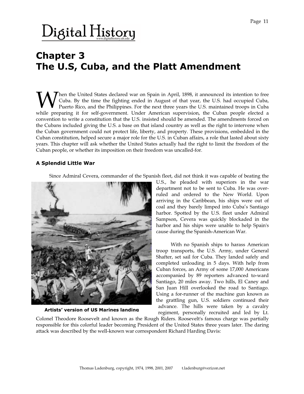 Chapter 3 the U.S, Cuba, and the Platt Amendment