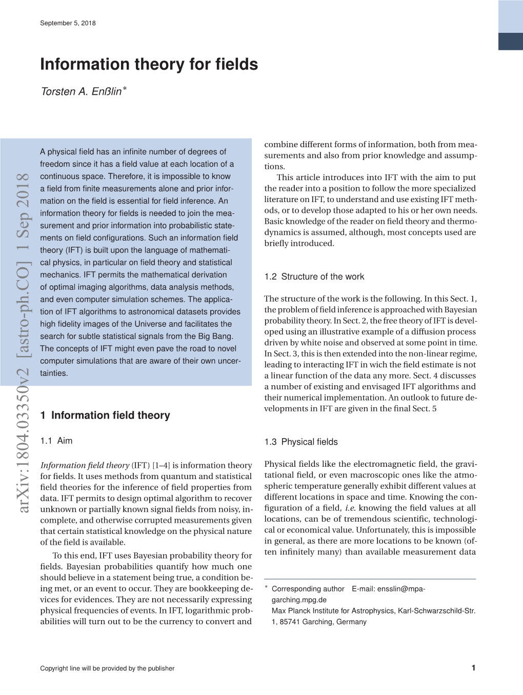 Information Theory for Fields